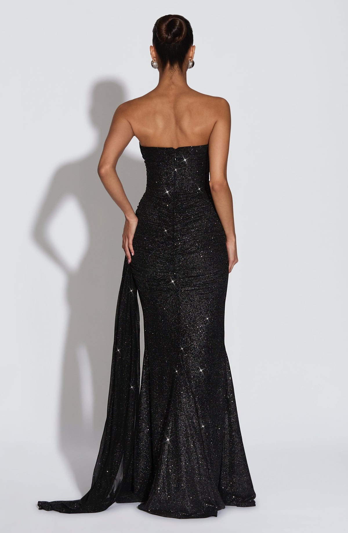 Robe longue Ashika — Noir Sparkle — vue 3