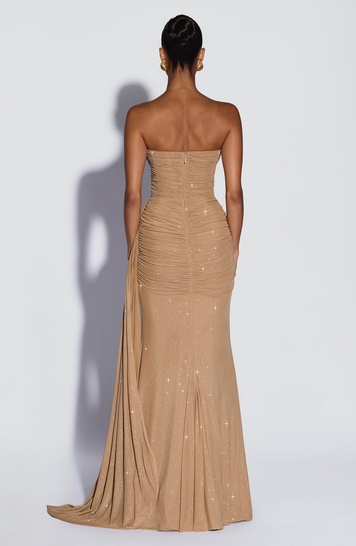 Robe longue Ashika — Doré scintillant — vue 2