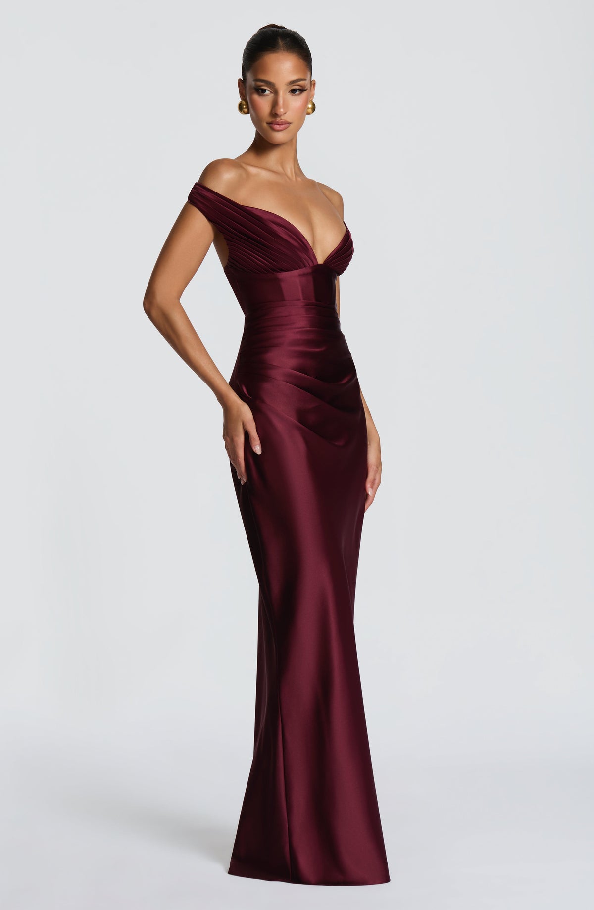 Robe longue Aurelia — Rouge cerise — vue 4