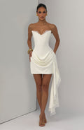 Robe courte Avelina — Ivoire