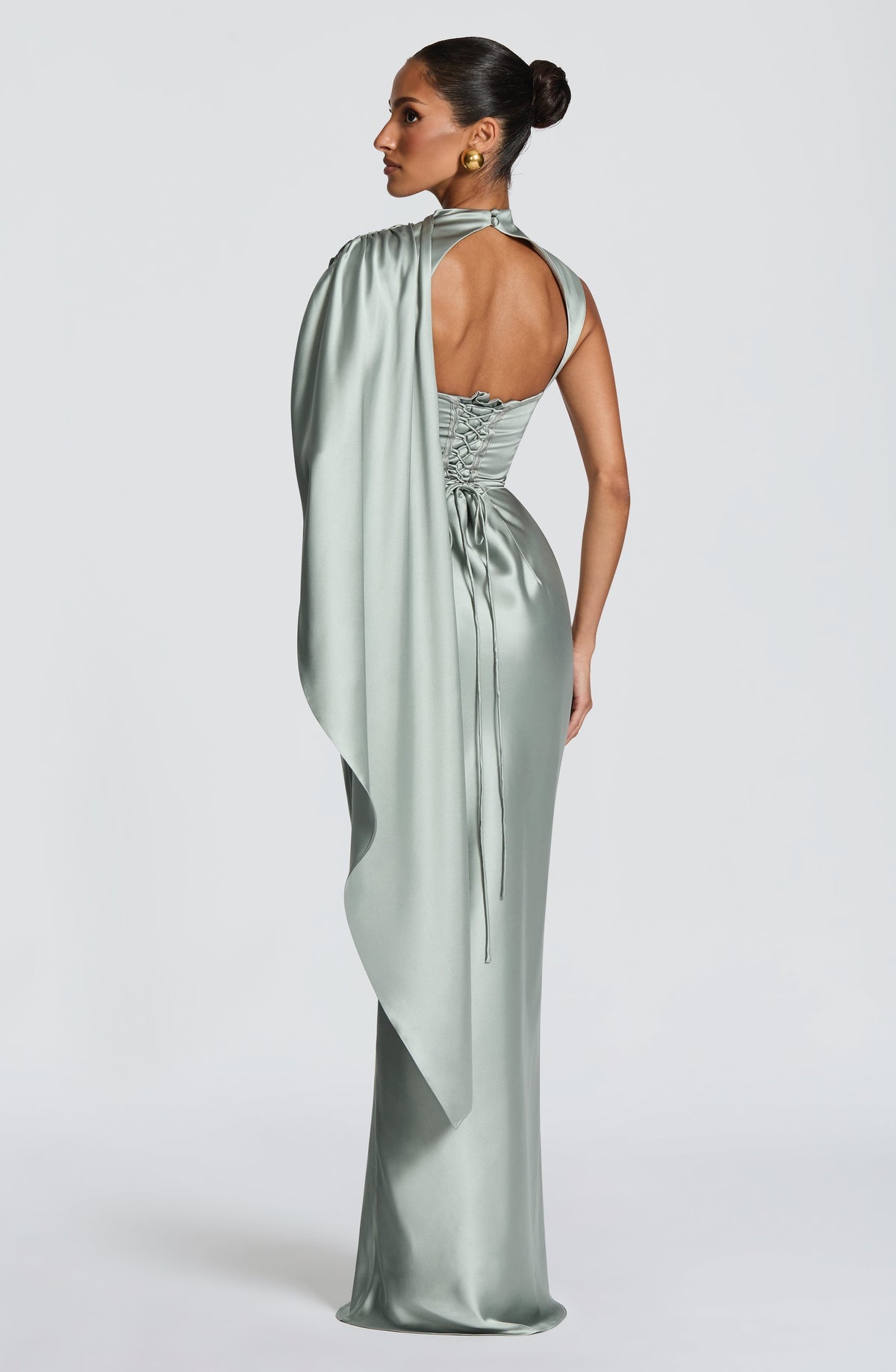 Robe longue Avendra — Sage — vue 4