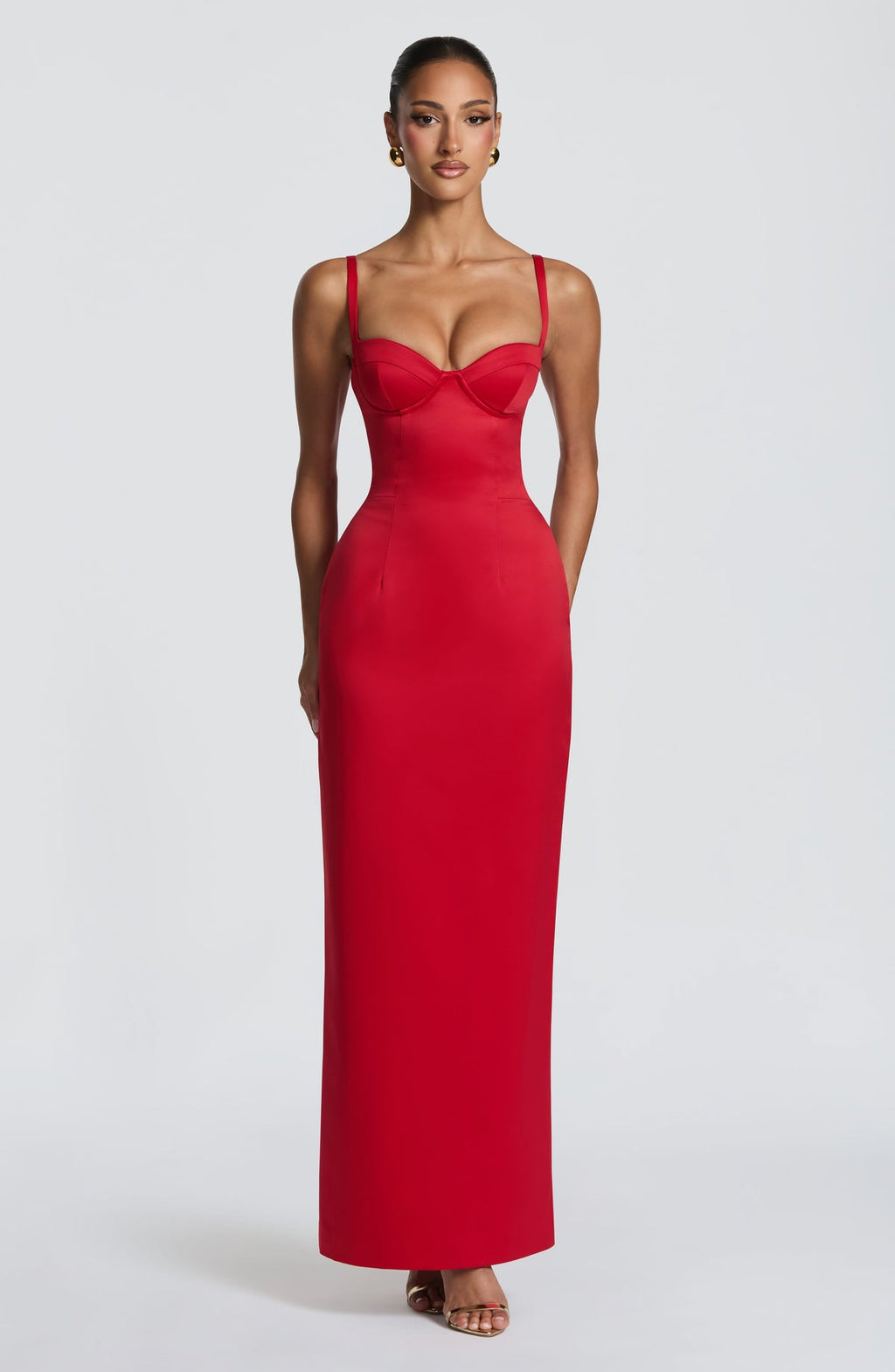 Robe longue Bennett — Rouge — vue 4