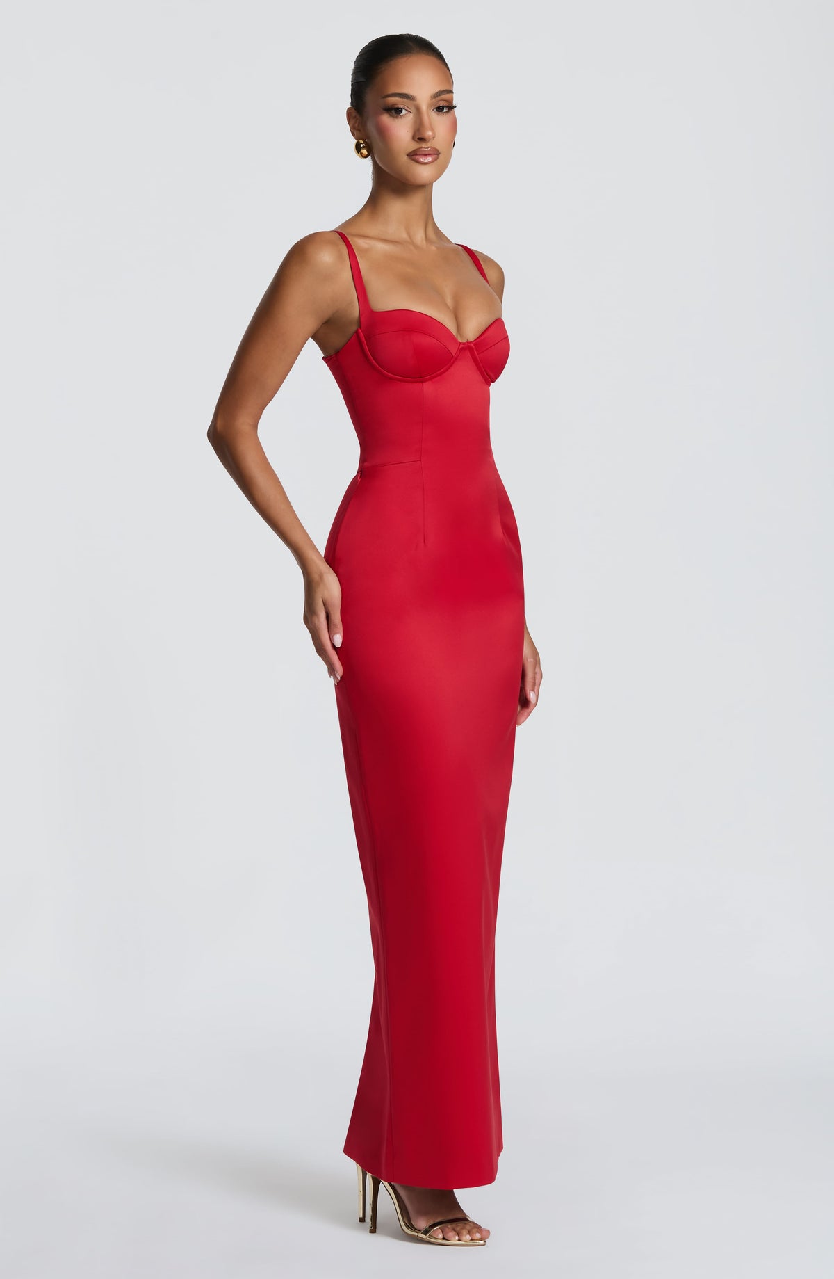 Robe longue Bennett — Rouge — vue 3