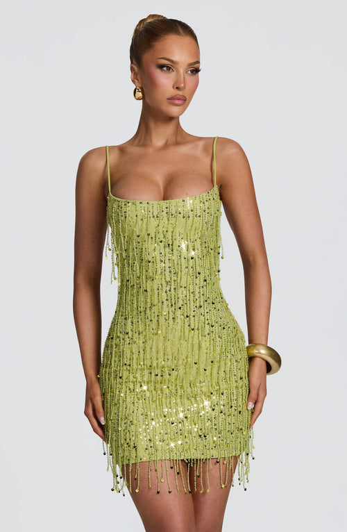 Robe courte Blaise — Olive — vue 2
