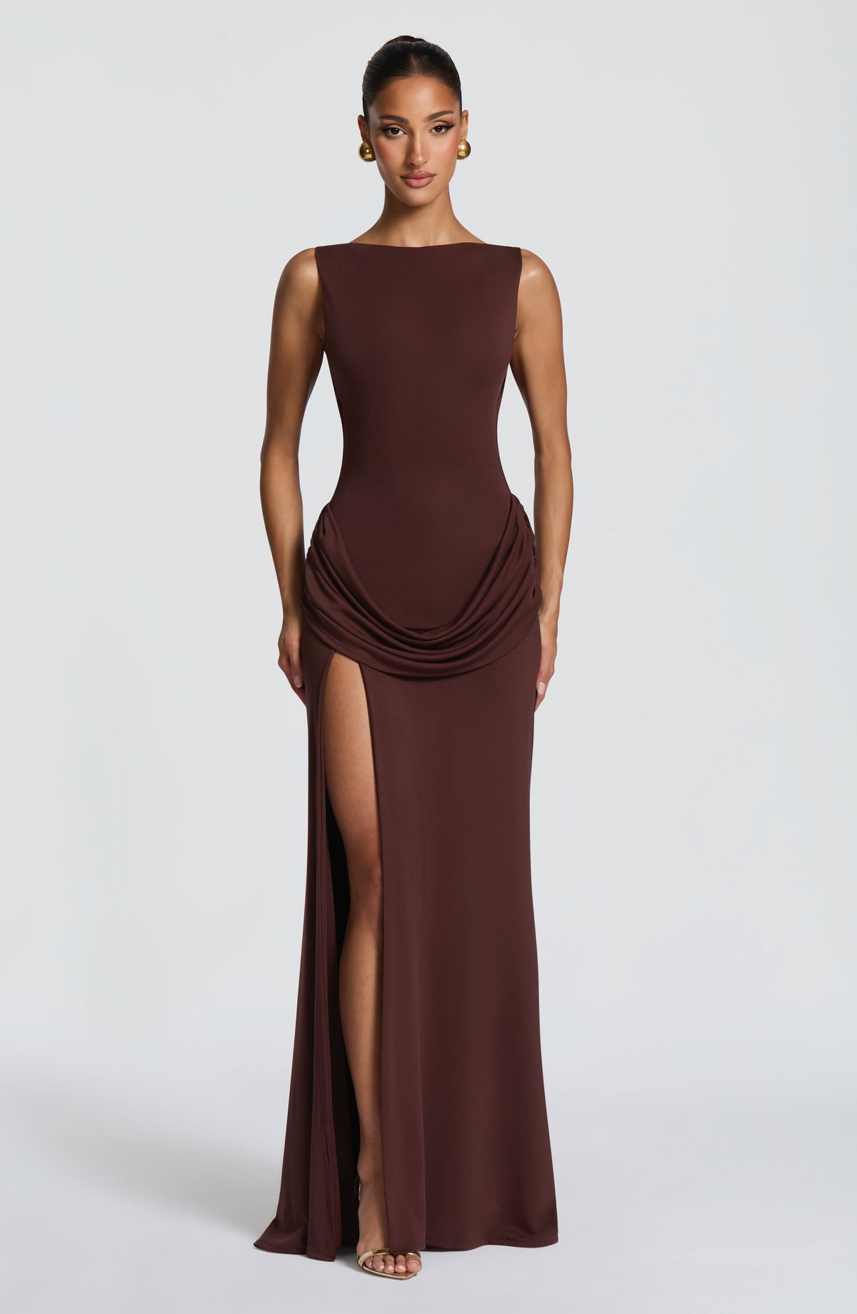 Robe longue Bruna — Prune