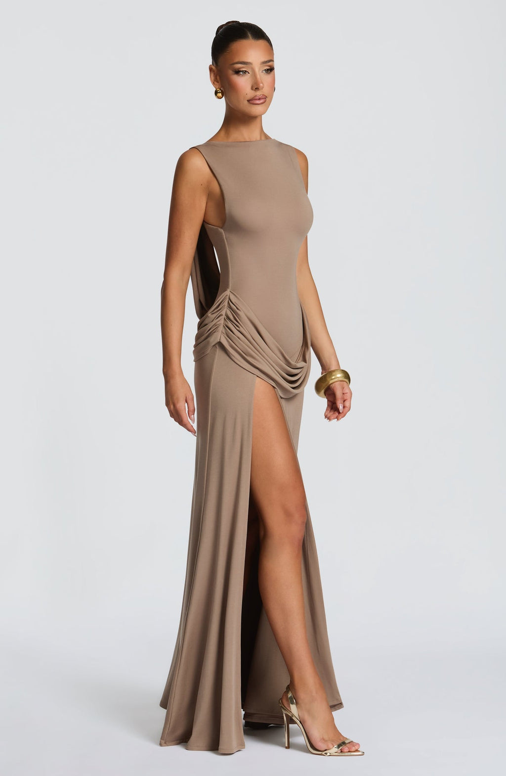 Robe longue Bruna — Stone — vue 3