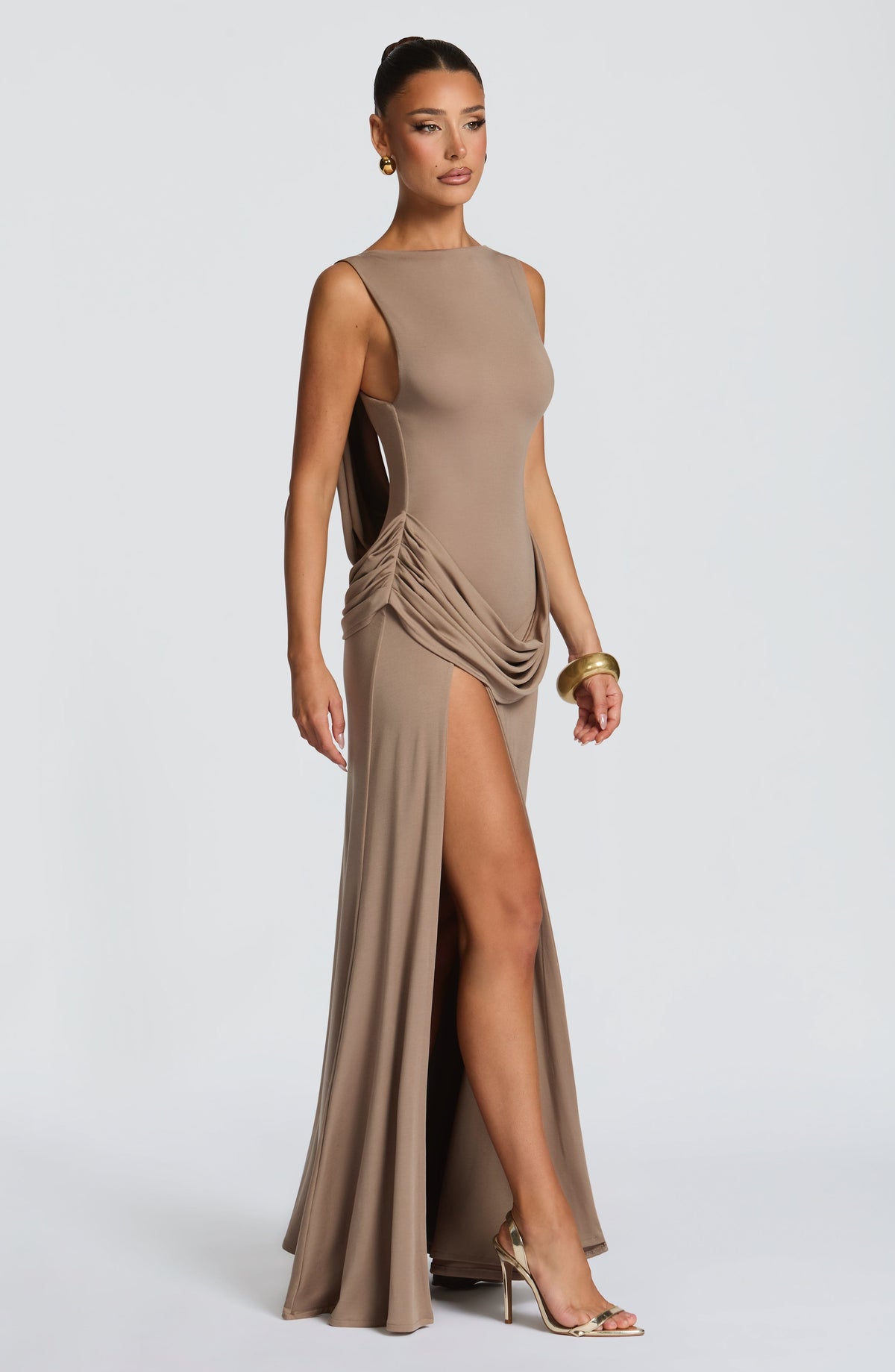 Robe longue Bruna — Stone — vue 3