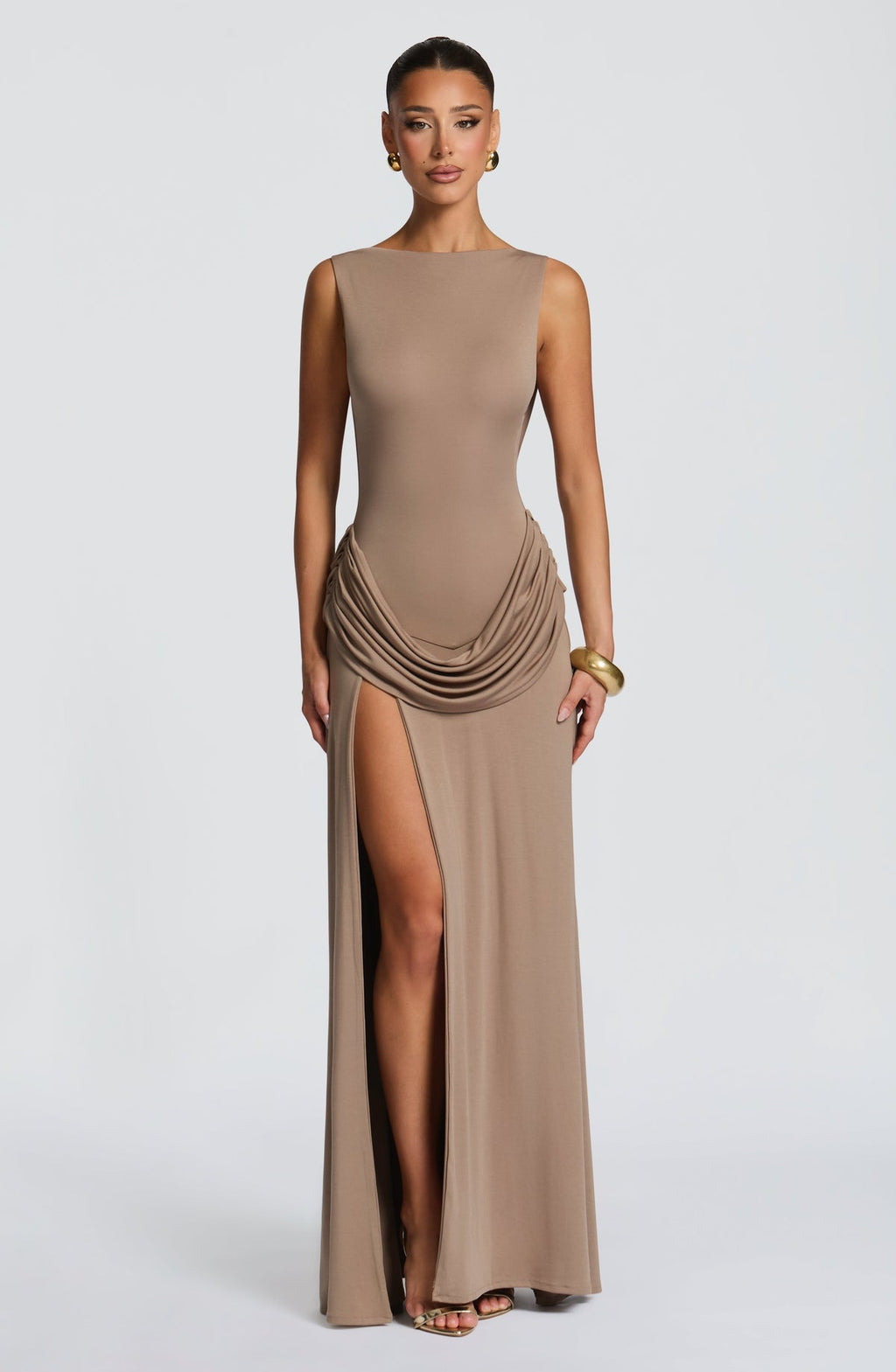 Robe longue Bruna — Stone
