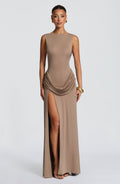 Robe longue Bruna — Stone