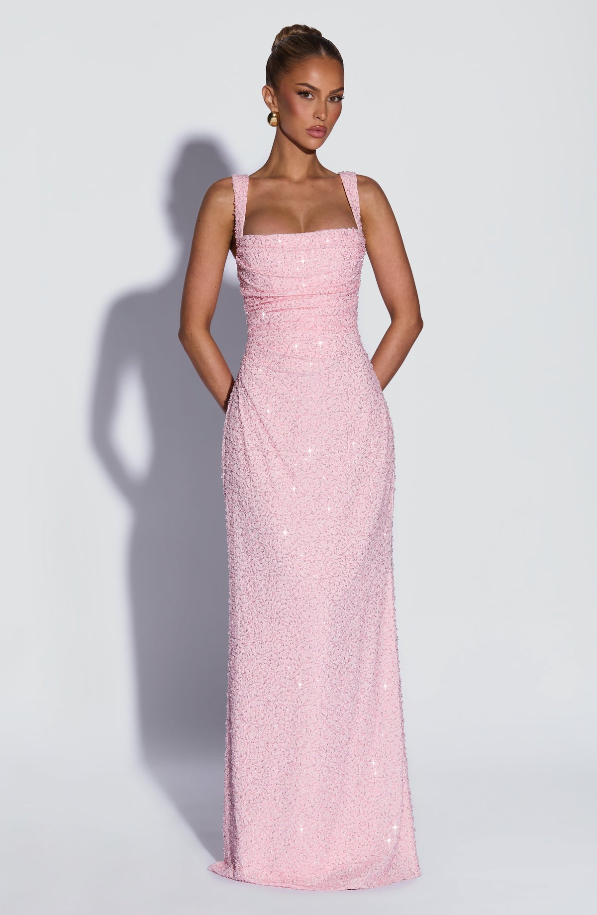 Robe longue Calanthe — Blush Sparkle