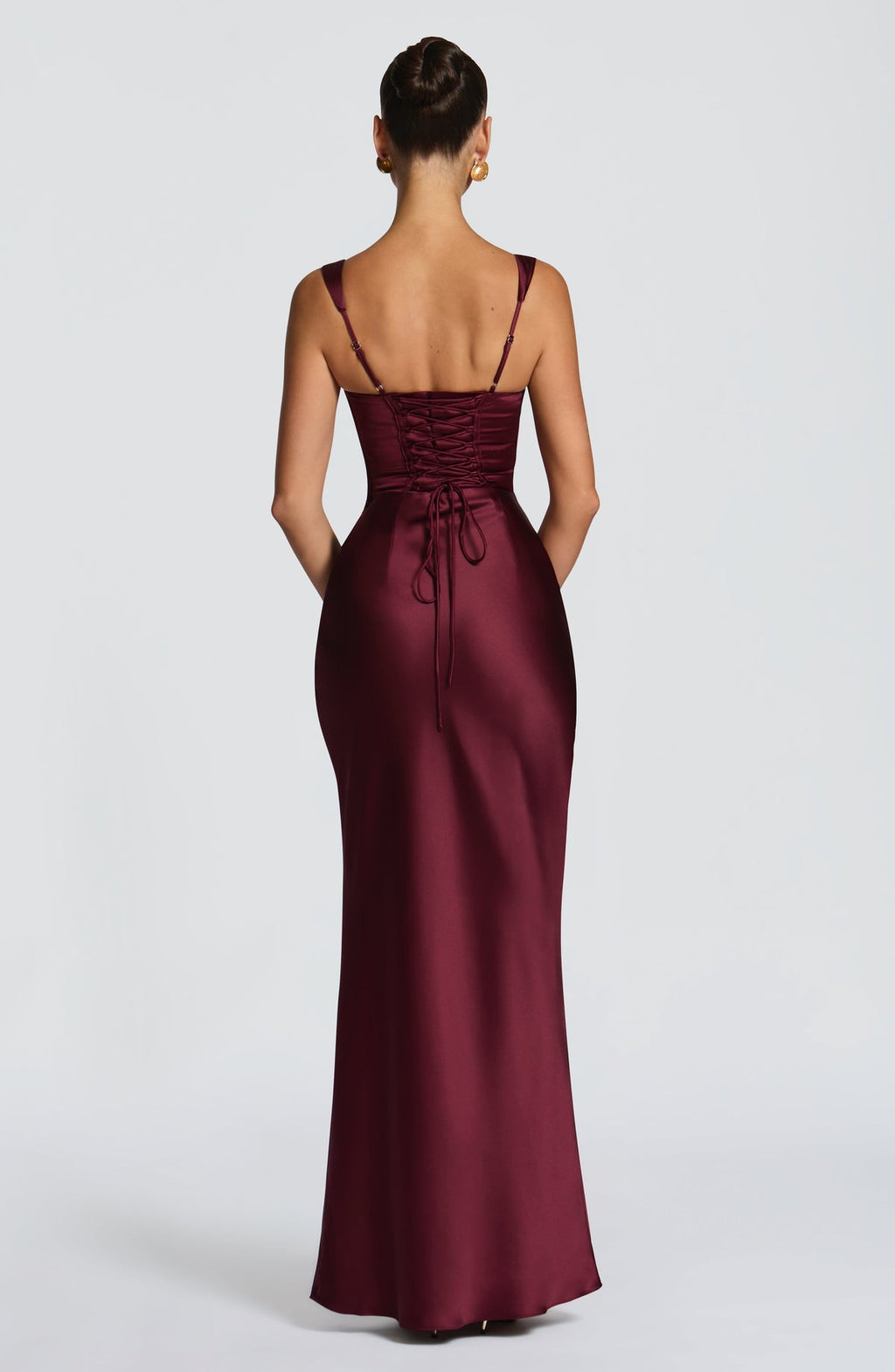 Robe longue Calanthe — Rouge cerise — vue 2