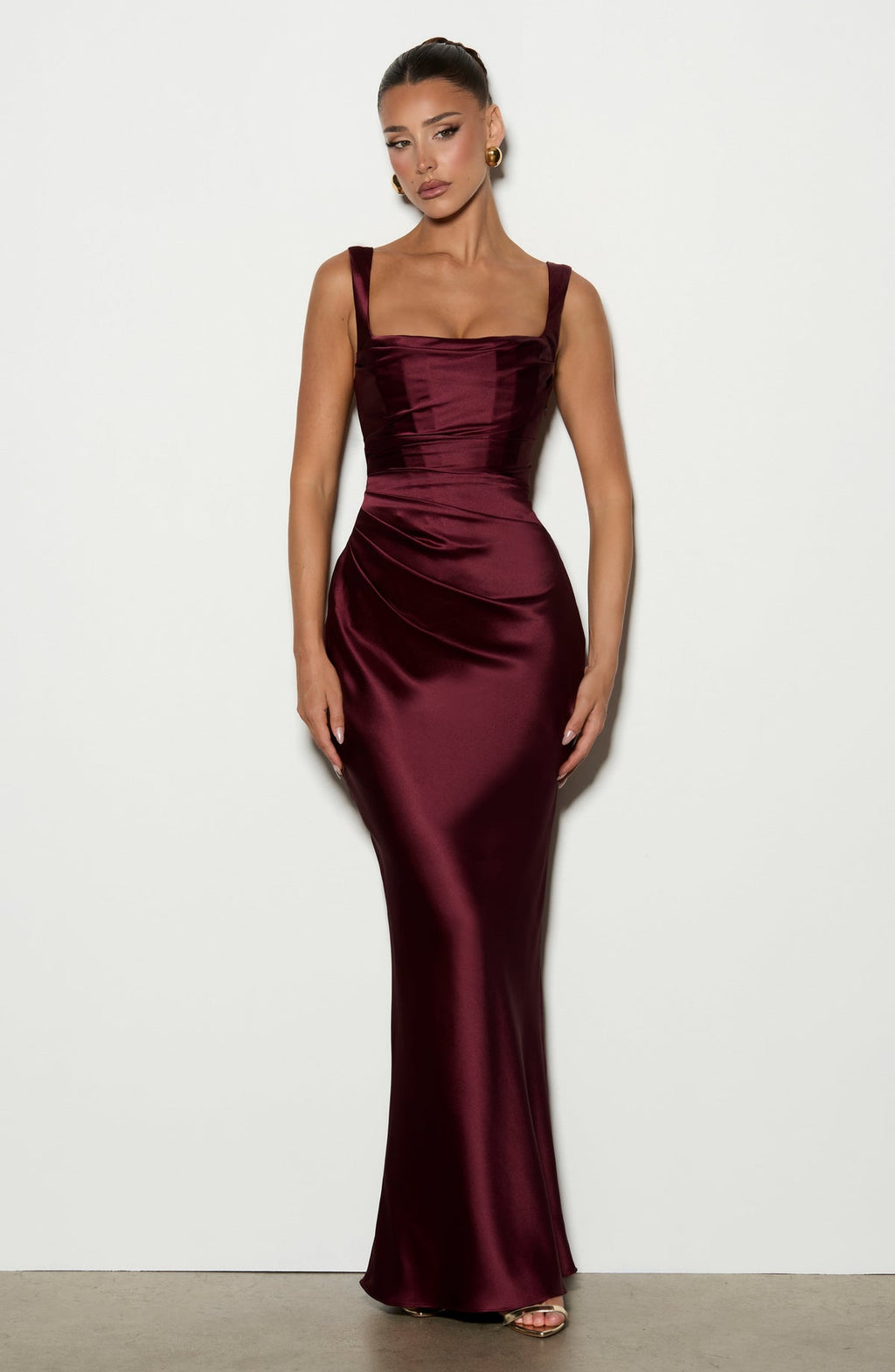 Robe longue Calanthe — Rouge cerise