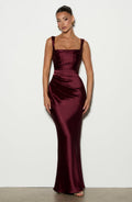 Robe longue Calanthe — Rouge cerise