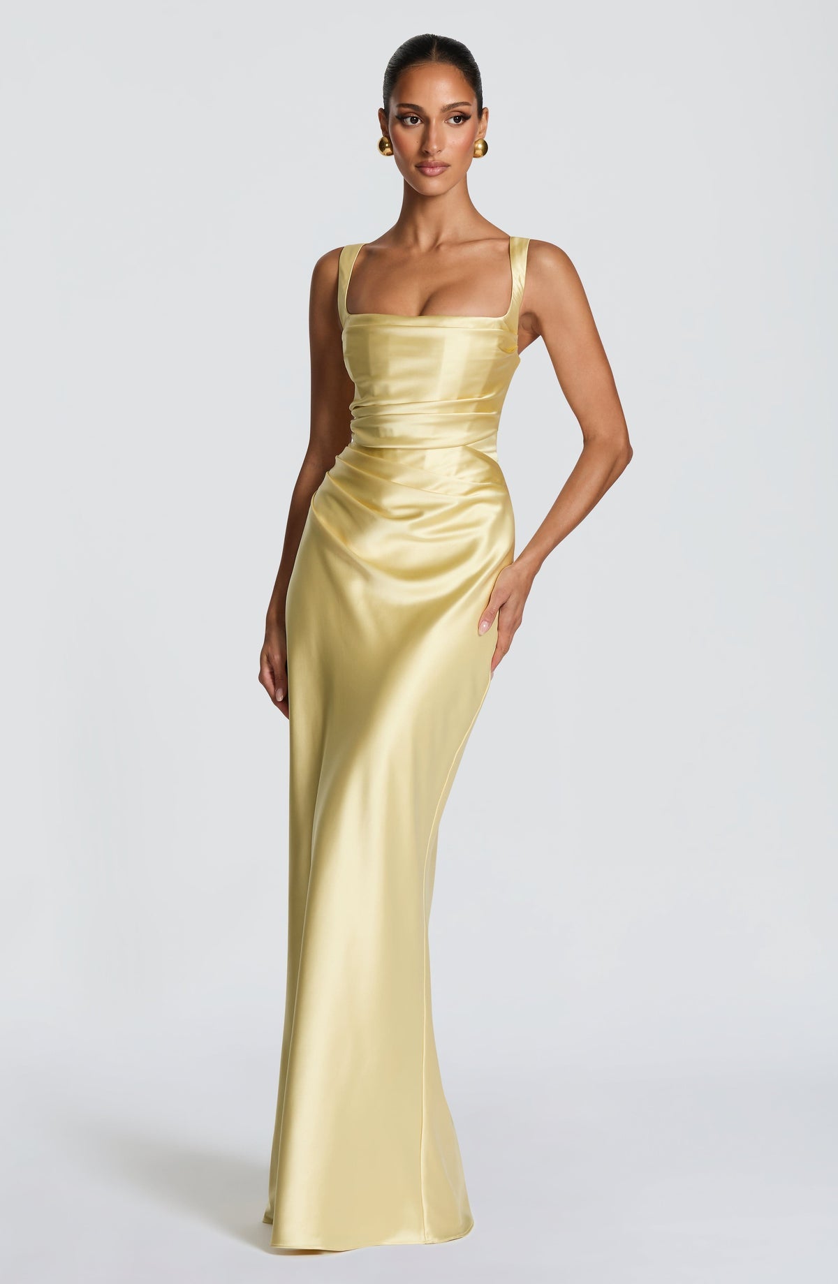 Robe longue Calanthe — Citron — vue 3