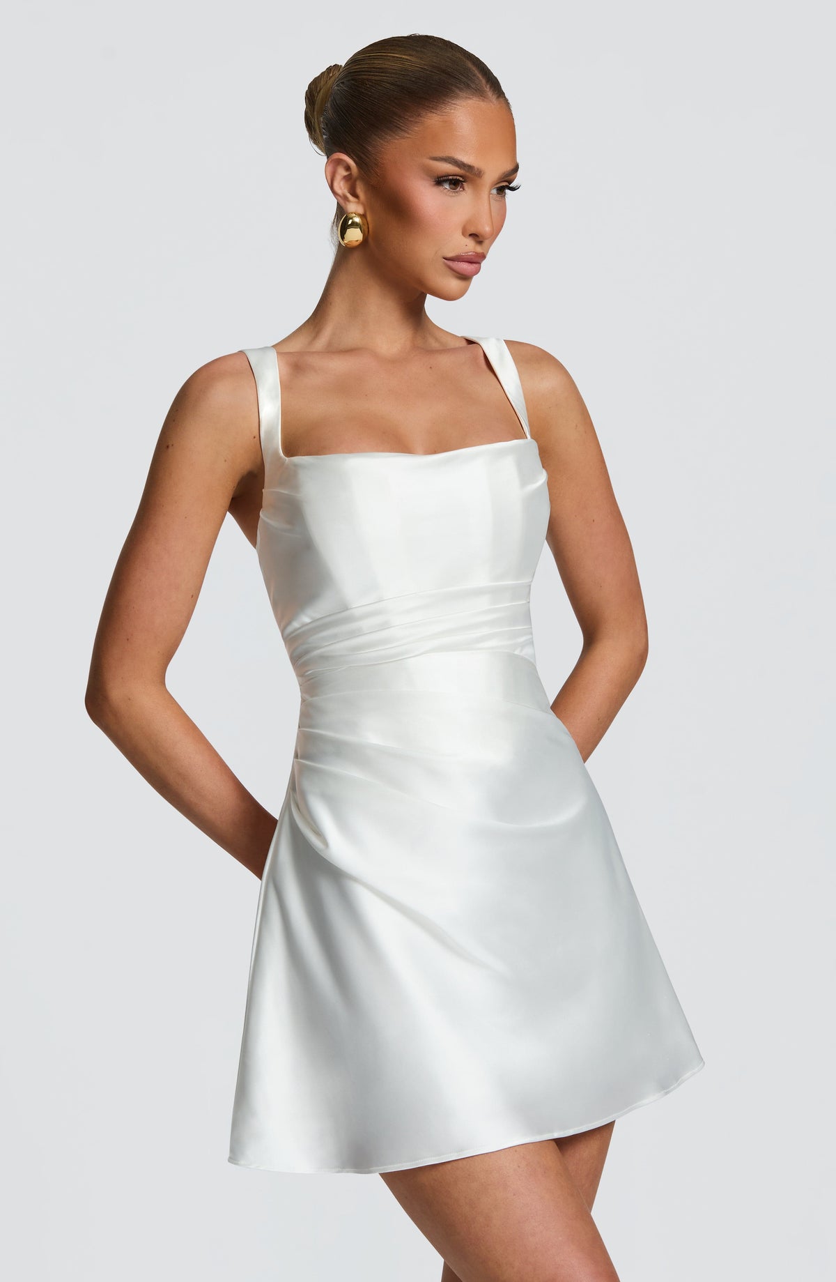 Robe courte Calanthe — Ivoire — vue 2