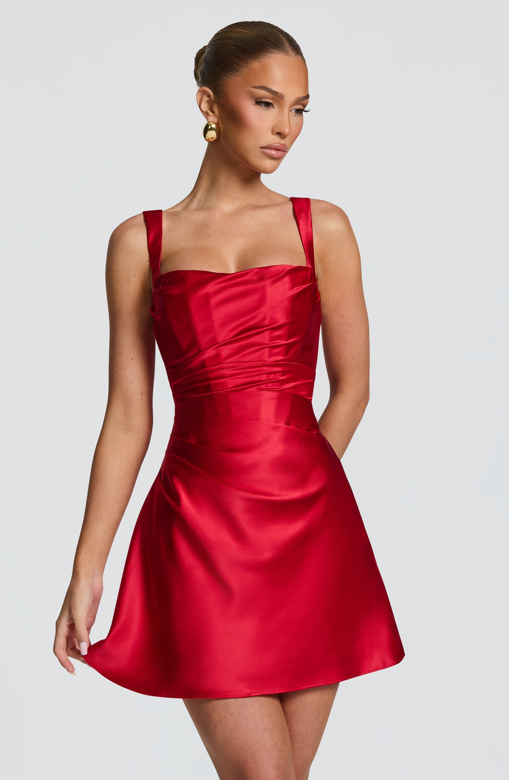 Robe courte Calanthe — Rouge — vue 2