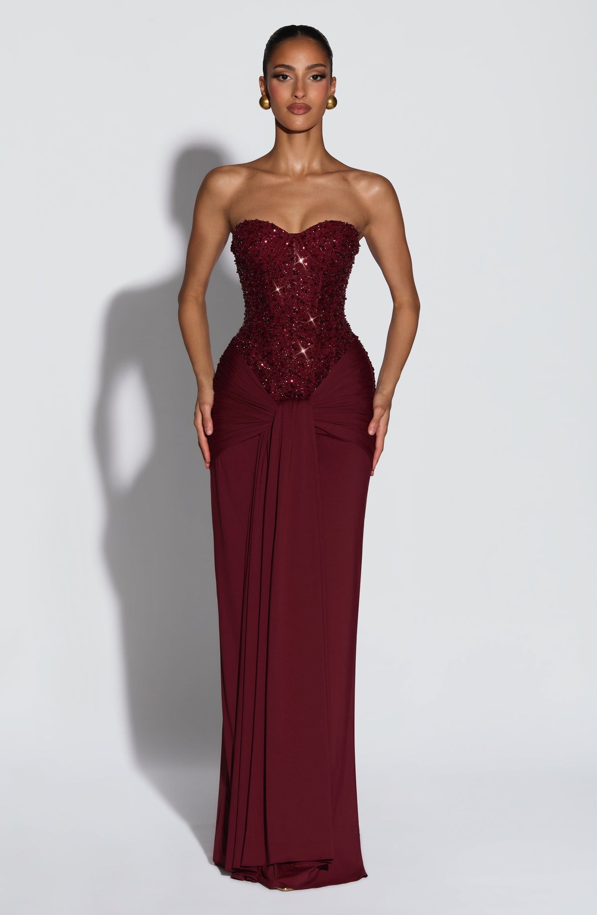 Robe longue Carina — Bordeaux