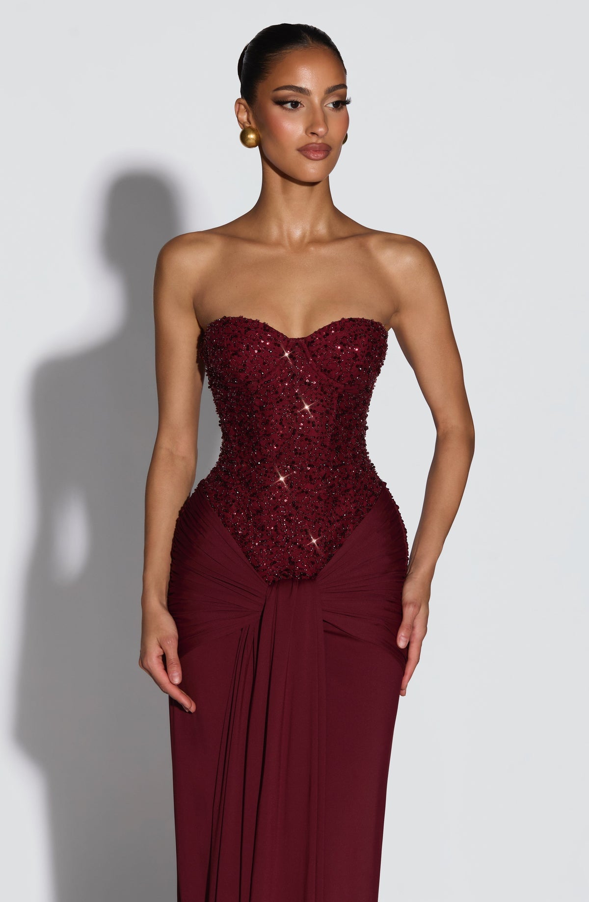 Robe longue Carina — Bordeaux — vue 4