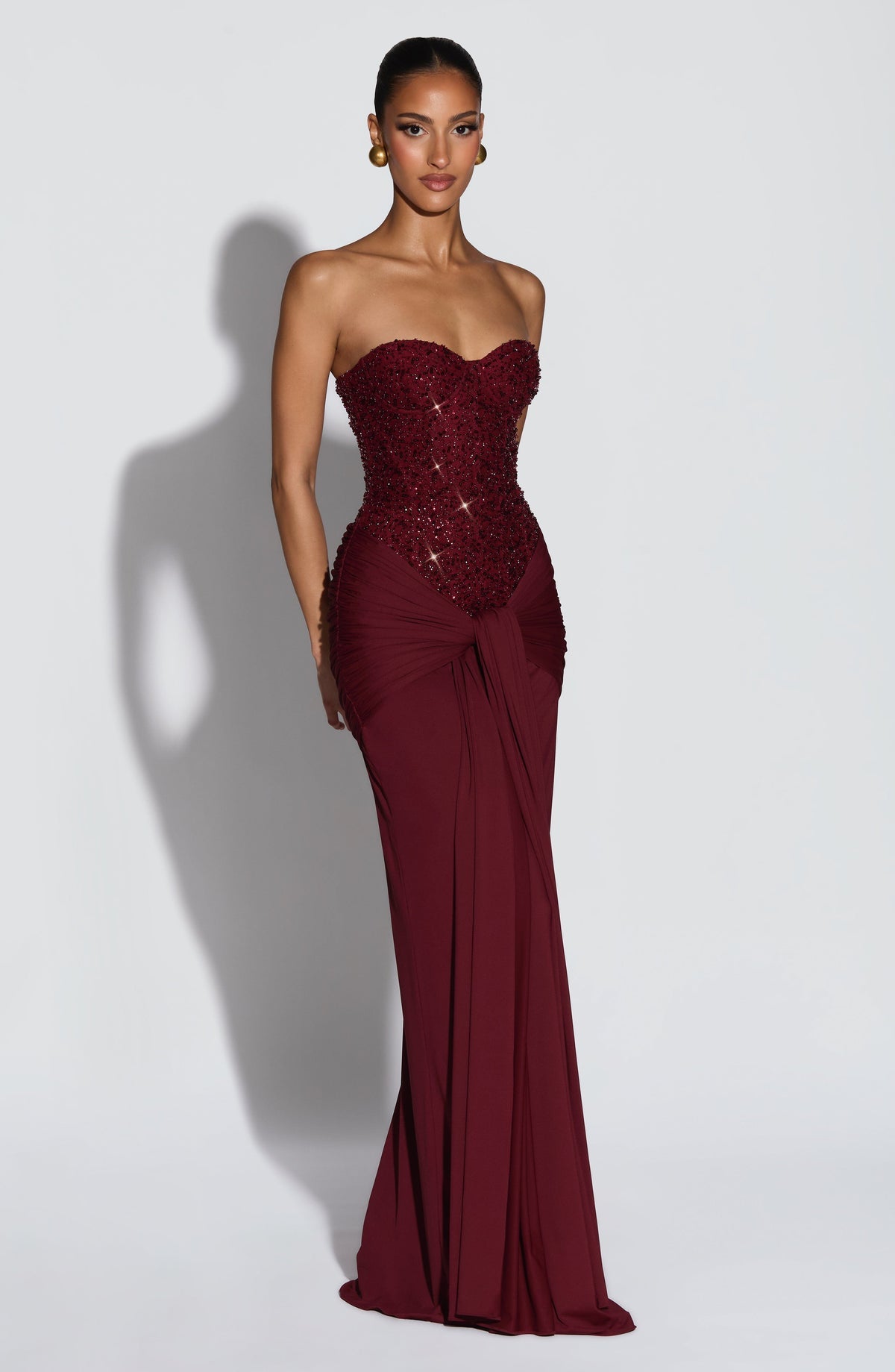 Robe longue Carina — Bordeaux — vue 3