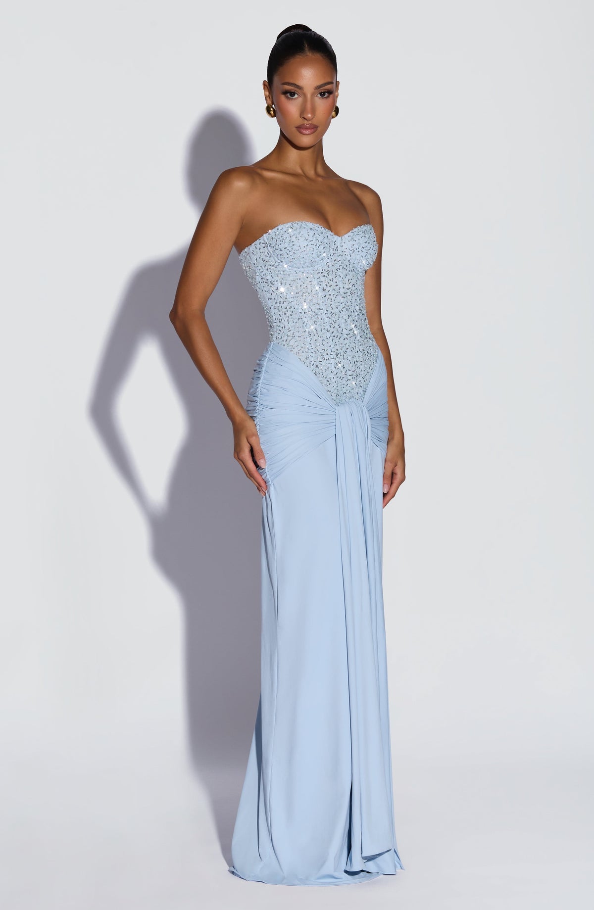 Robe longue Carina — Bleu glacier — vue 2