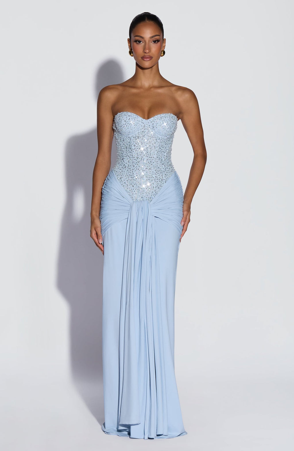 Robe longue Carina — Bleu glacier