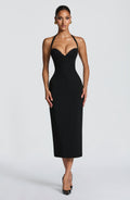 Robe midi Cassia — Noir