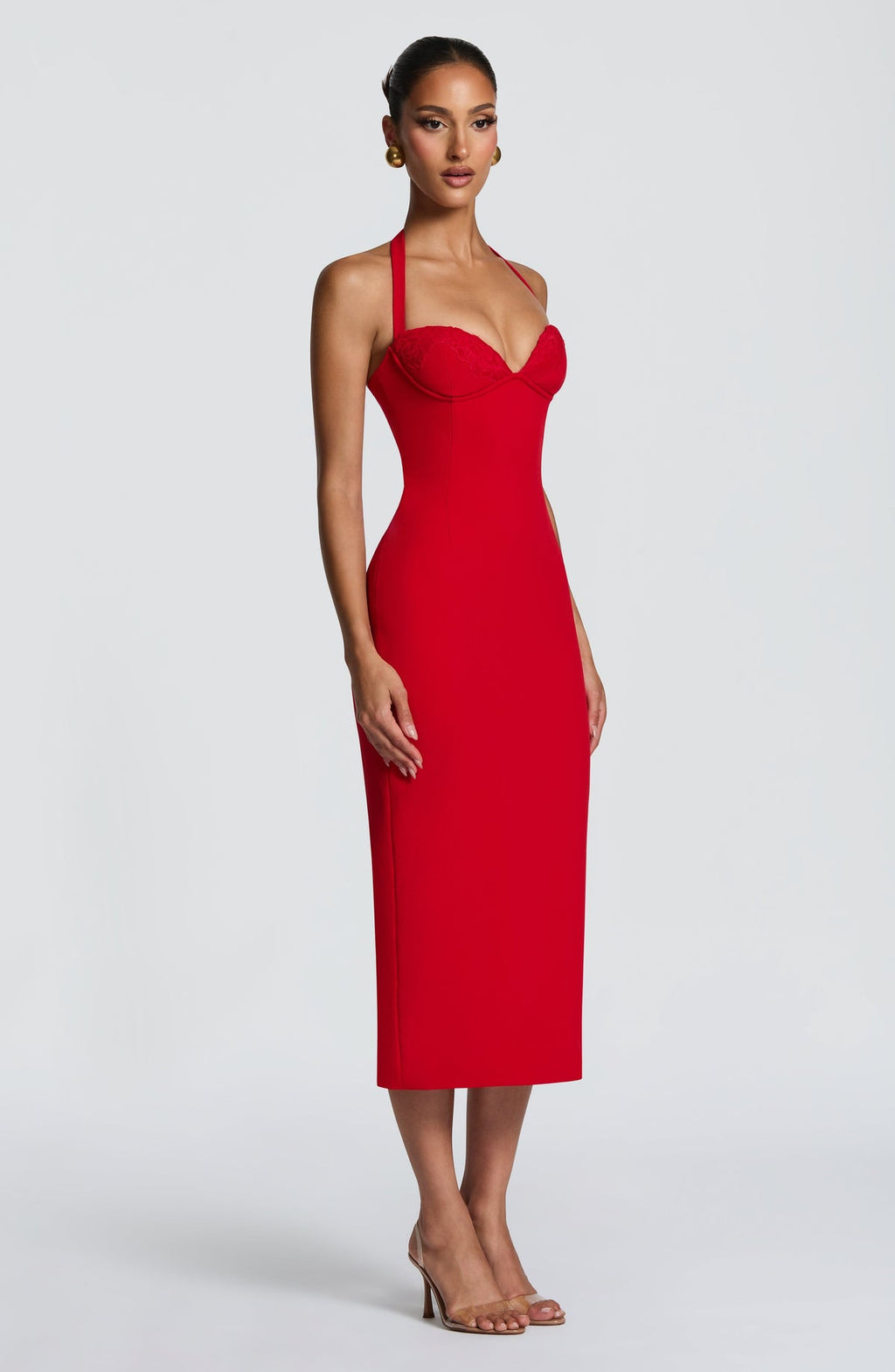 Robe midi Cassia — Rouge — vue 5