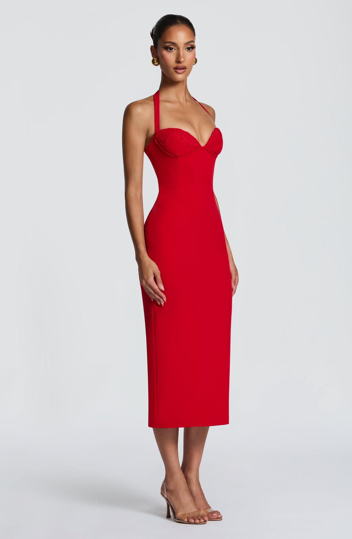 Robe midi Cassia — Rouge — vue 5