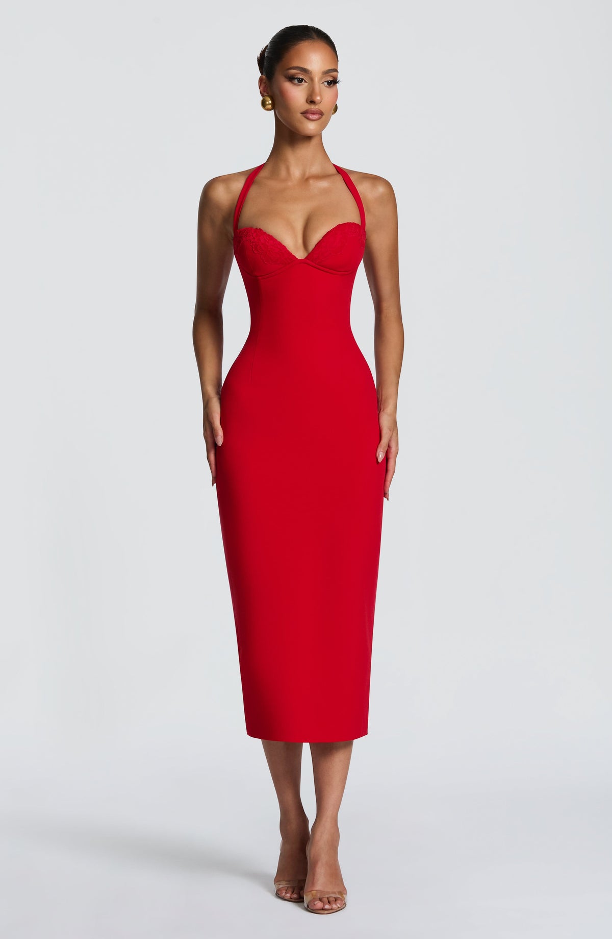 Robe midi Cassia — Rouge