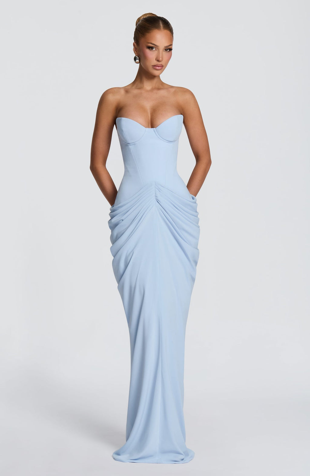 Robe longue Chiara — Bleu glacier — vue 5