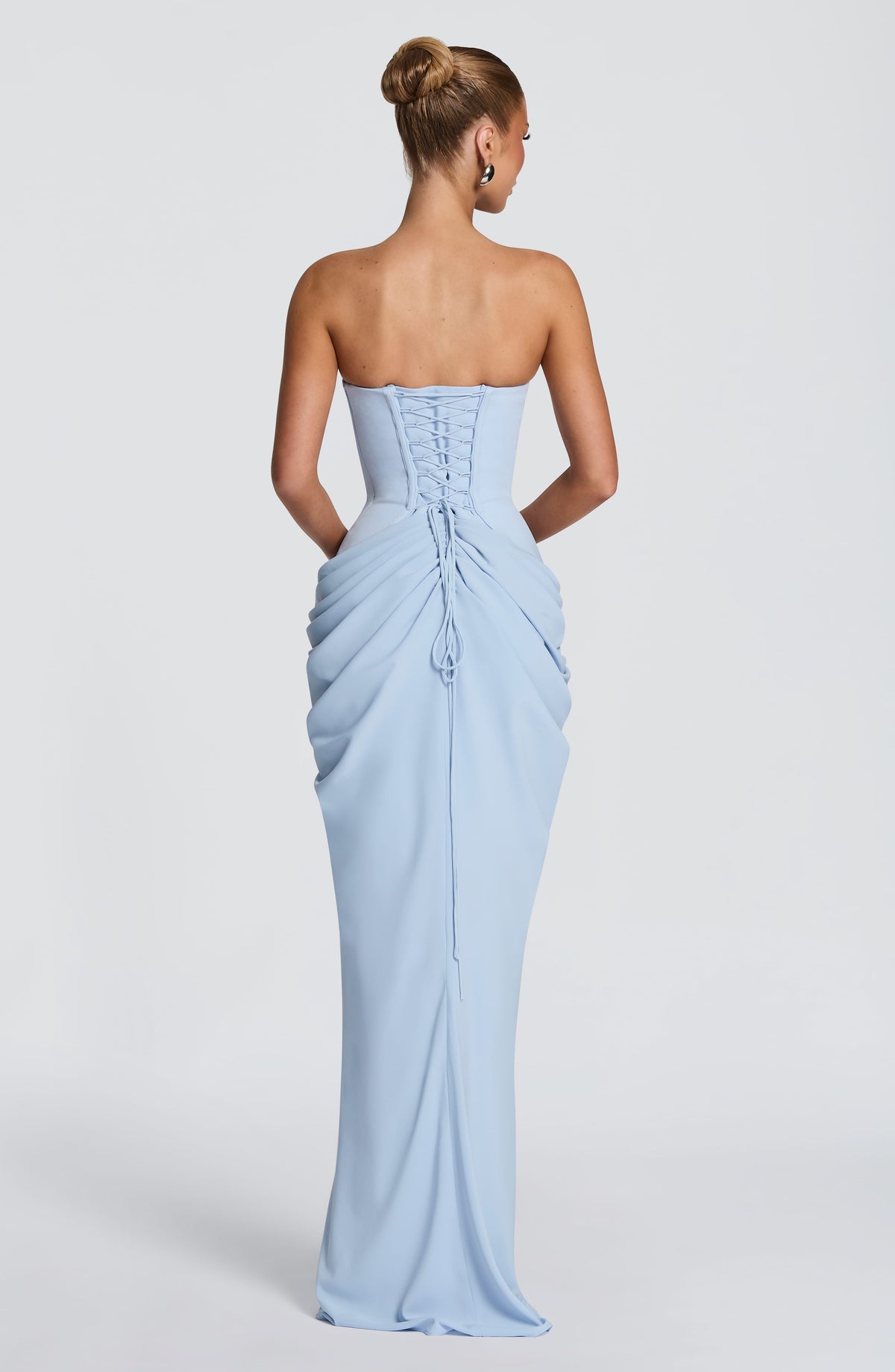 Robe longue Chiara — Bleu glacier — vue 4