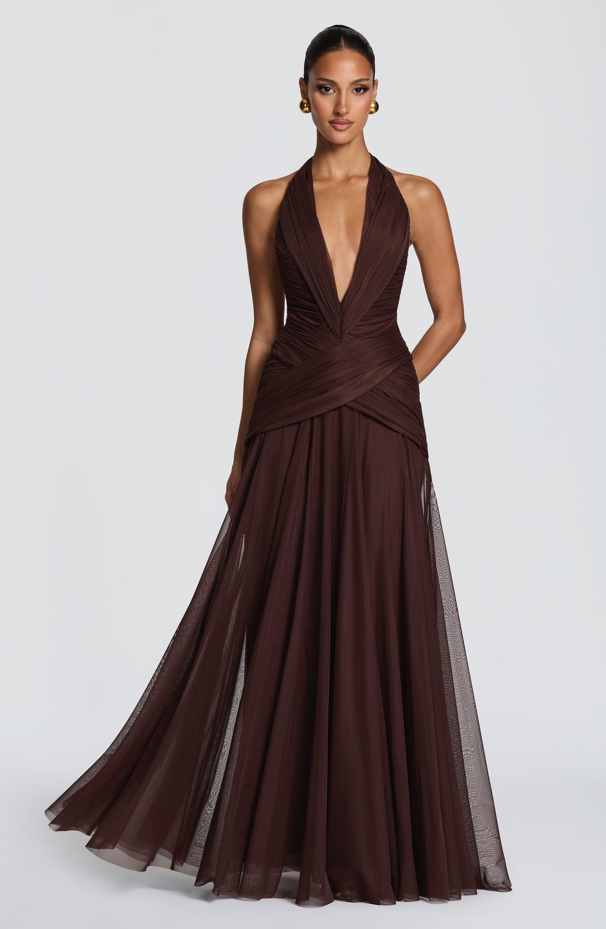 Robe longue Cleo — Prune