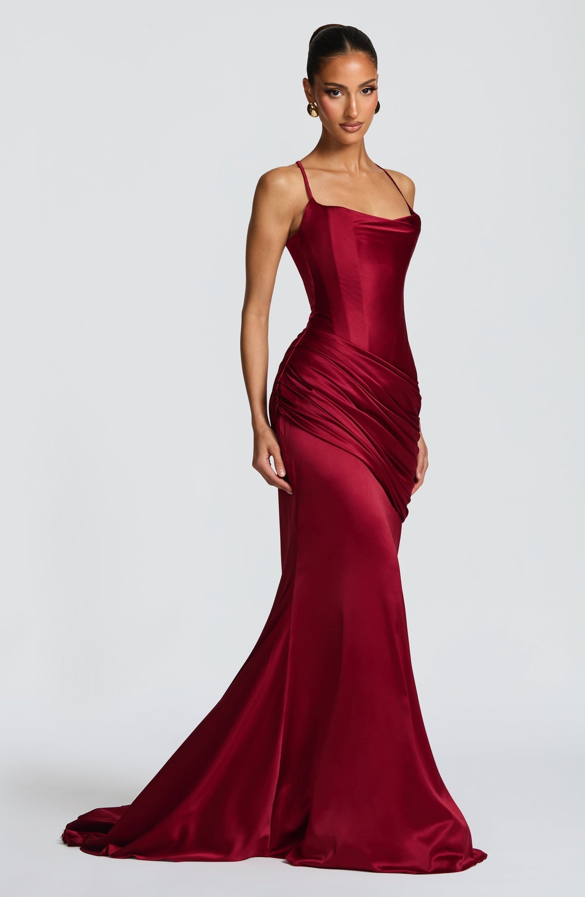 Robe de soirée Connie — Bordeaux — vue 2