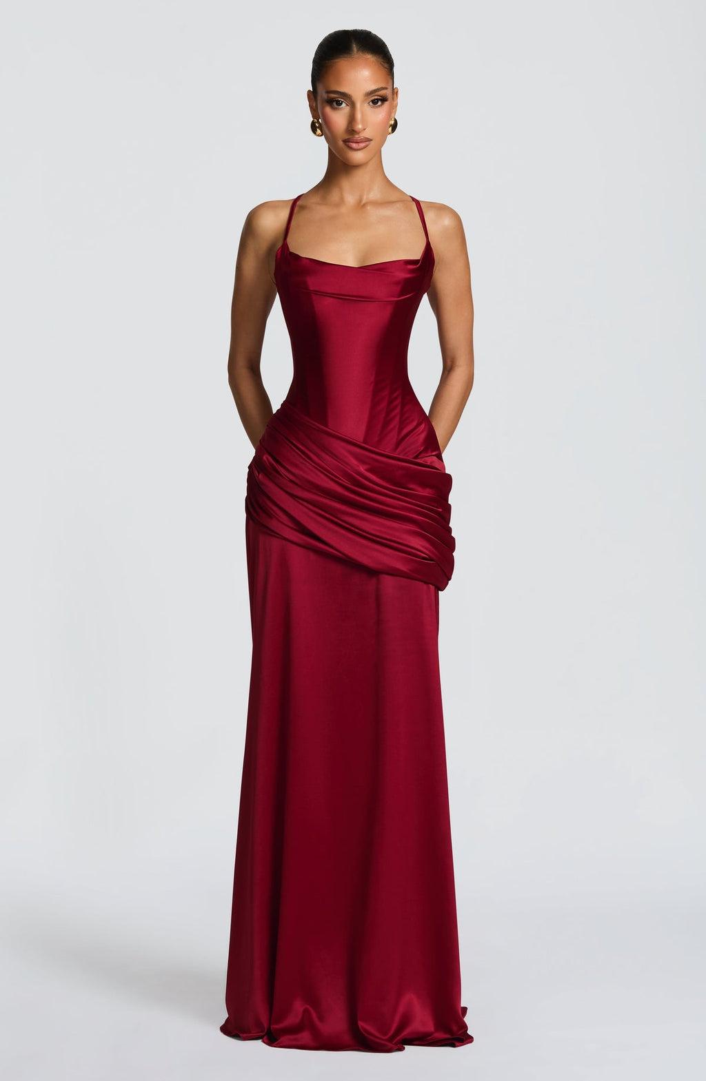Robe de soirée Connie — Bordeaux — vue 4
