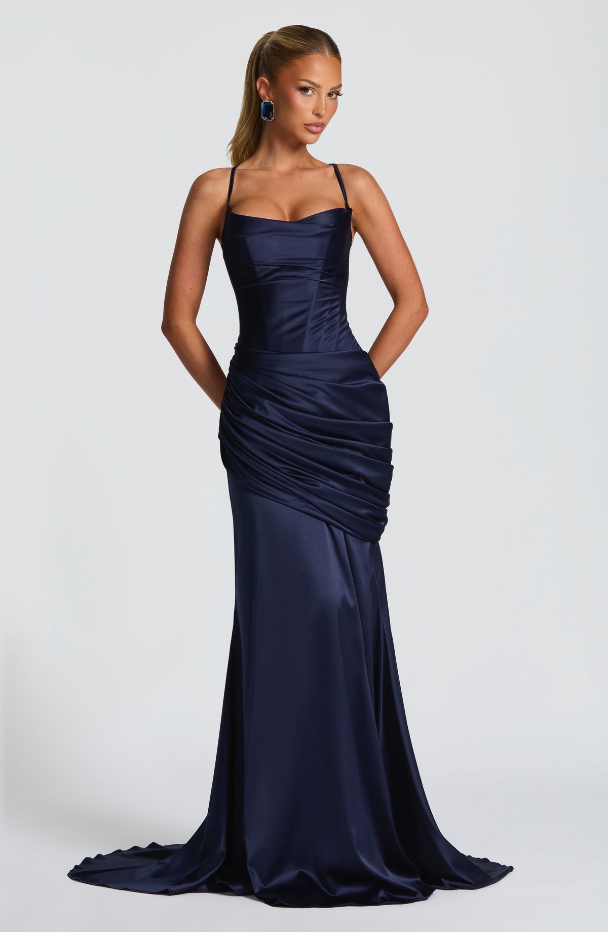 Robe de soirée Connie — Bleu marine — vue 4