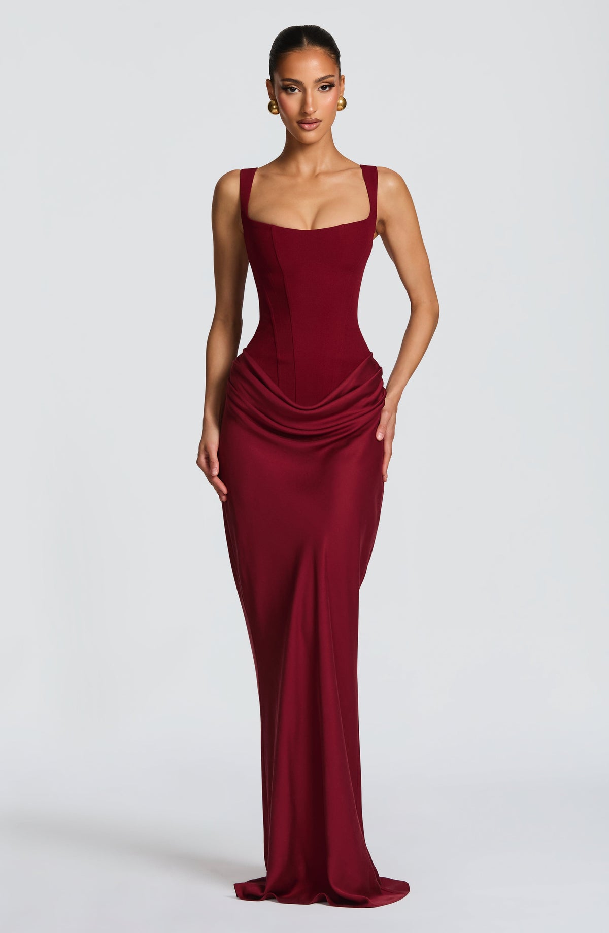 Robe longue Cornelia — Bordeaux