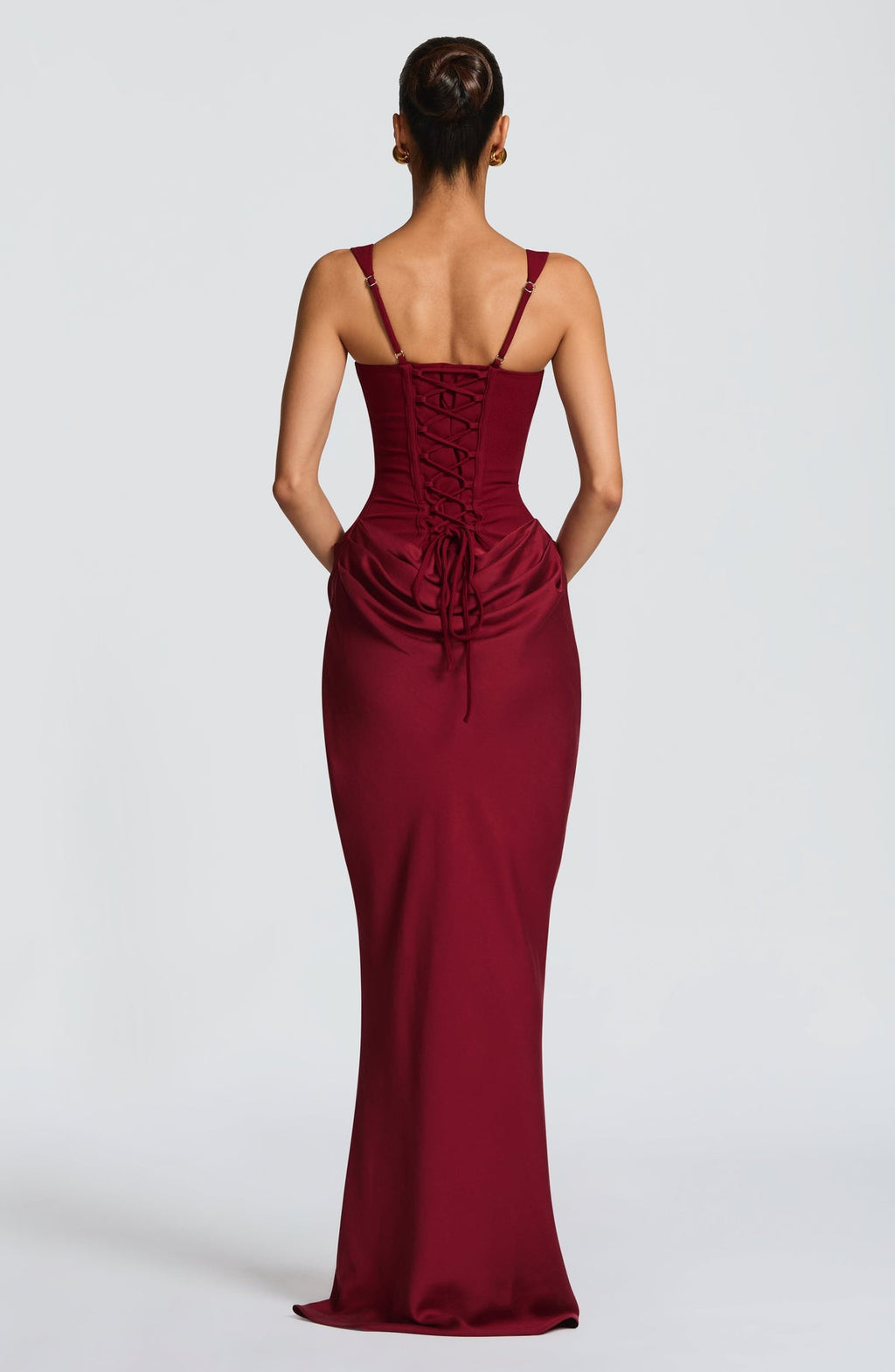 Robe longue Cornelia — Bordeaux — vue 3