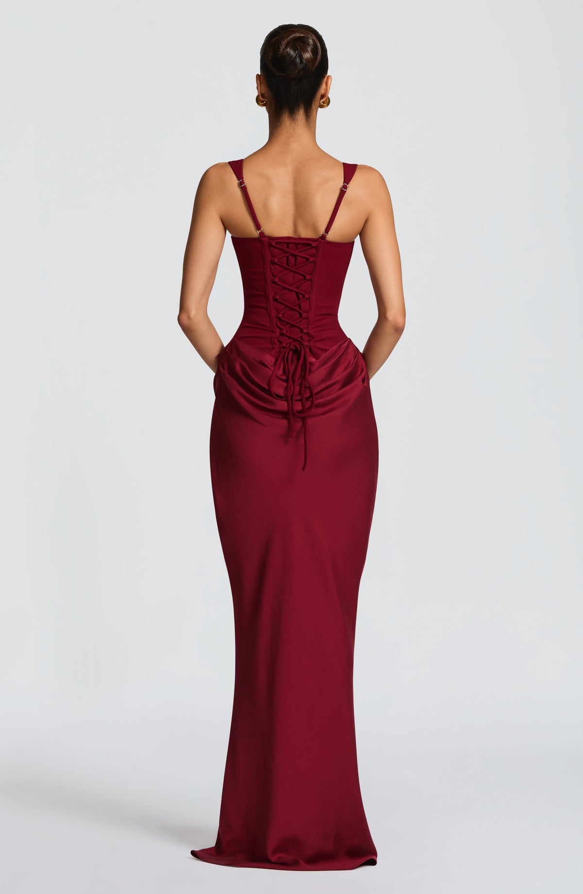 Robe longue Cornelia — Bordeaux — vue 3