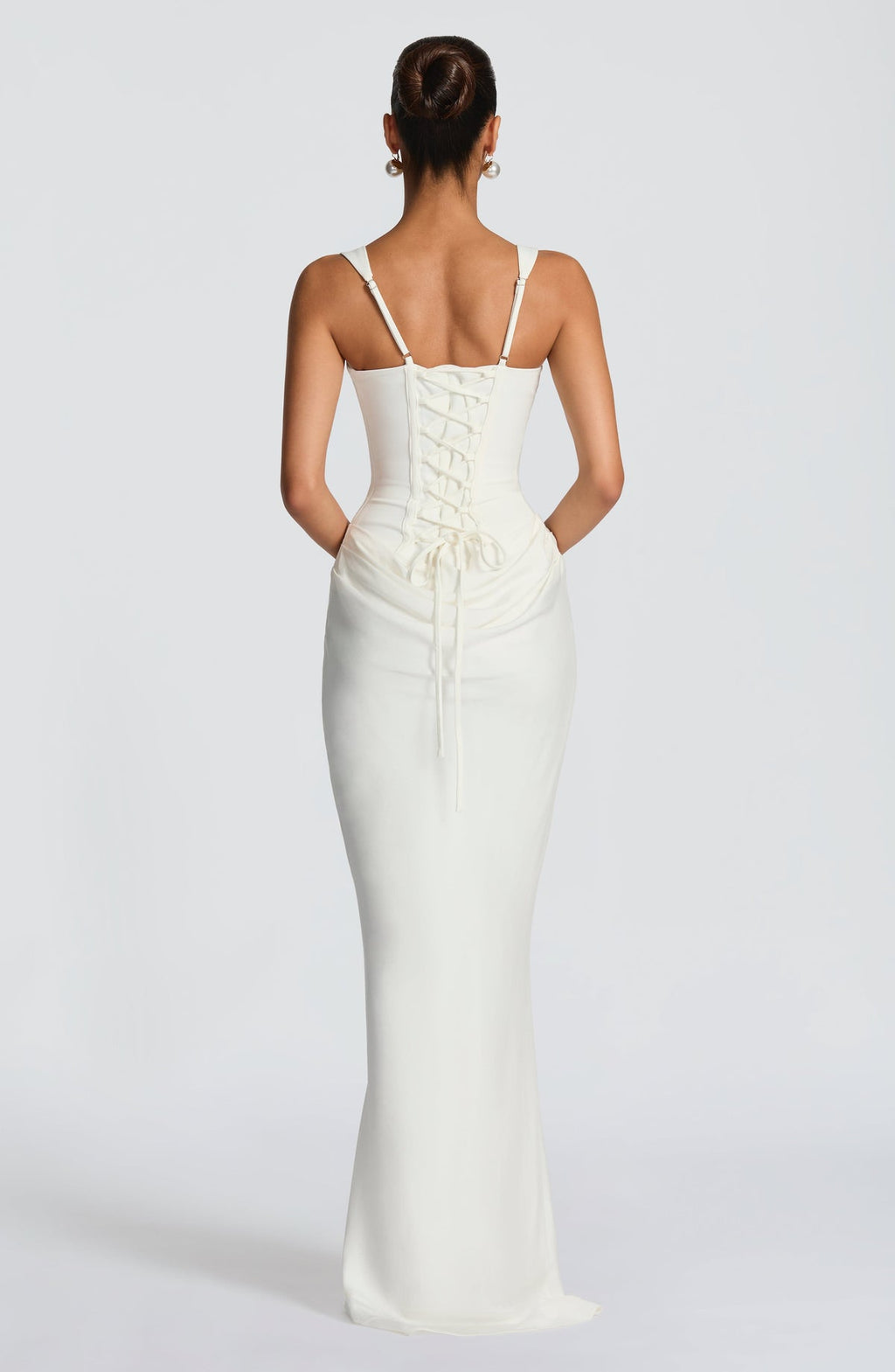 Robe longue Cornelia — Ivoire — vue 3