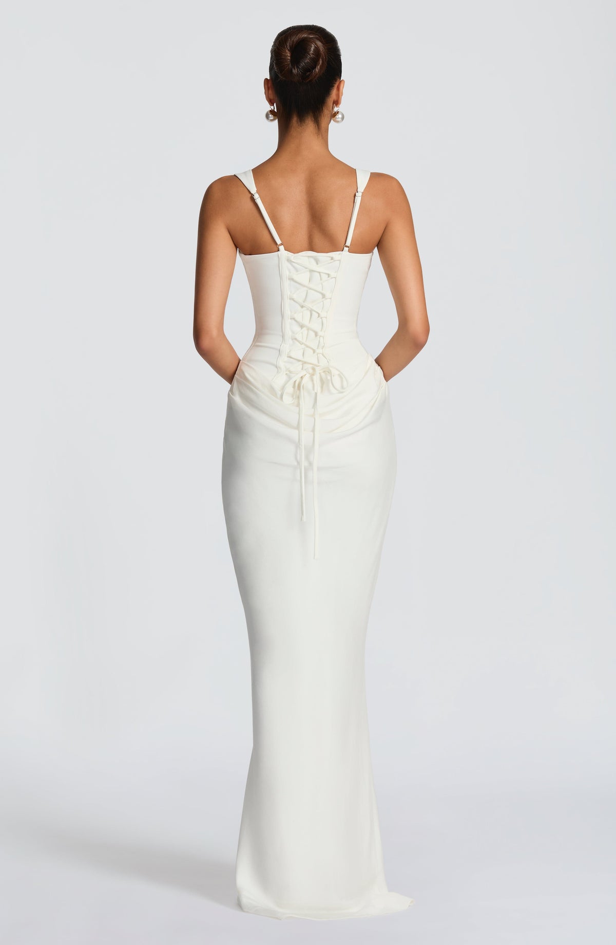 Robe longue Cornelia — Ivoire — vue 3