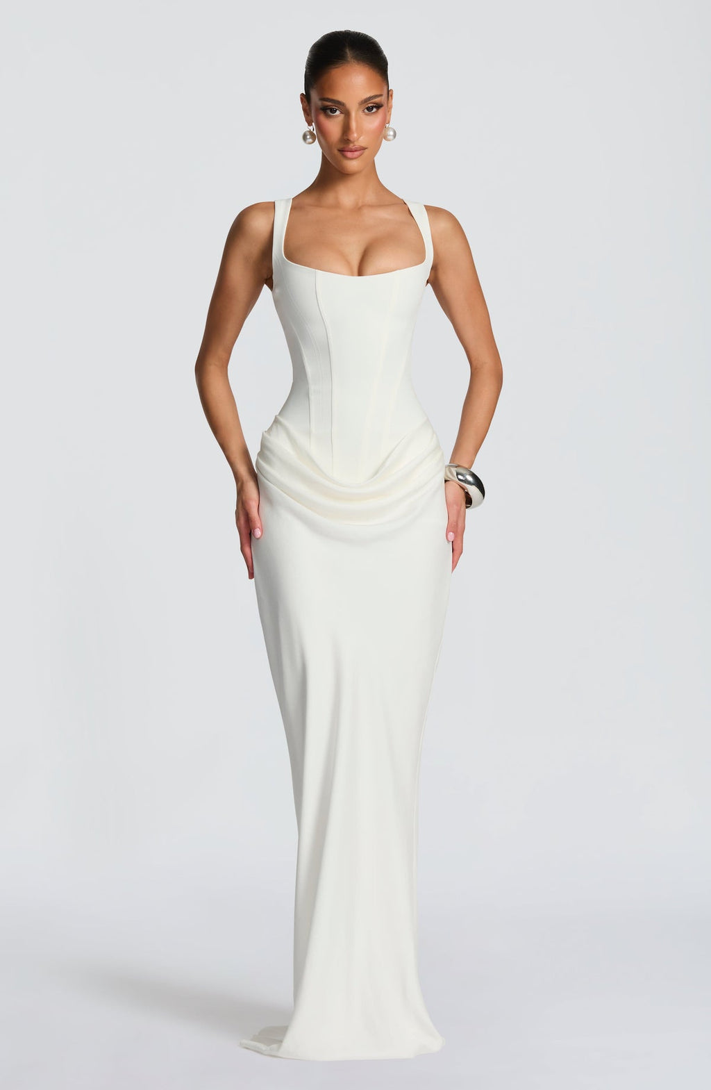 Robe longue Cornelia — Ivoire