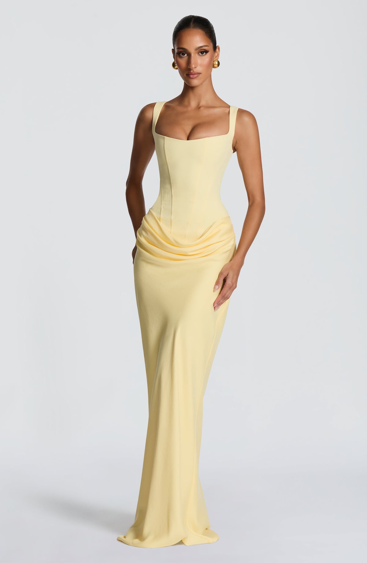 Robe longue Cornelia — Citron — vue 4