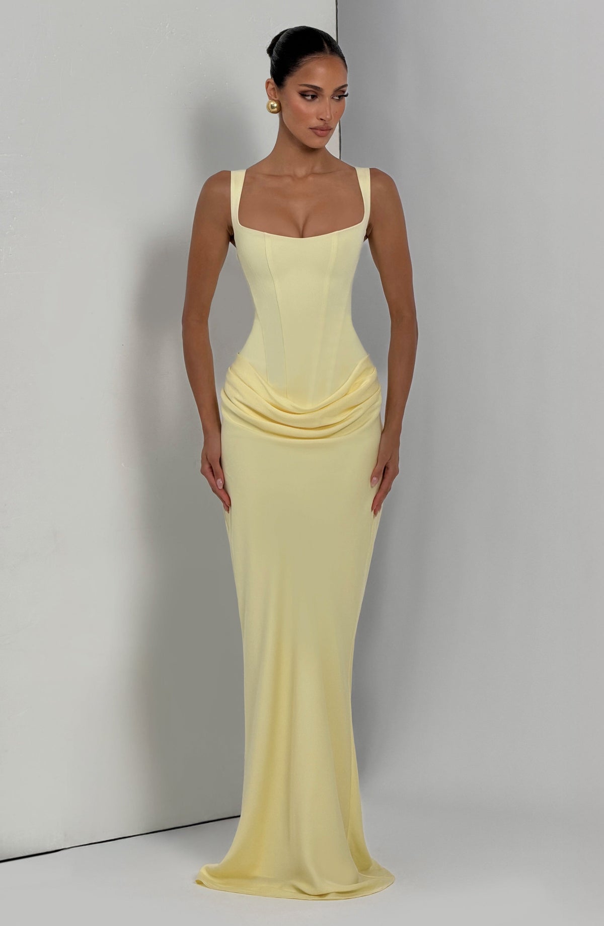 Robe longue Cornelia — Citron — vue 5