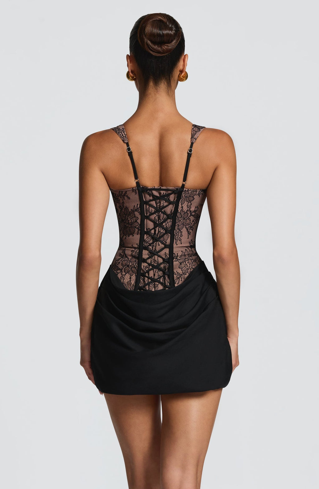 Robe courte Cornelia — Noir Lace — vue 2
