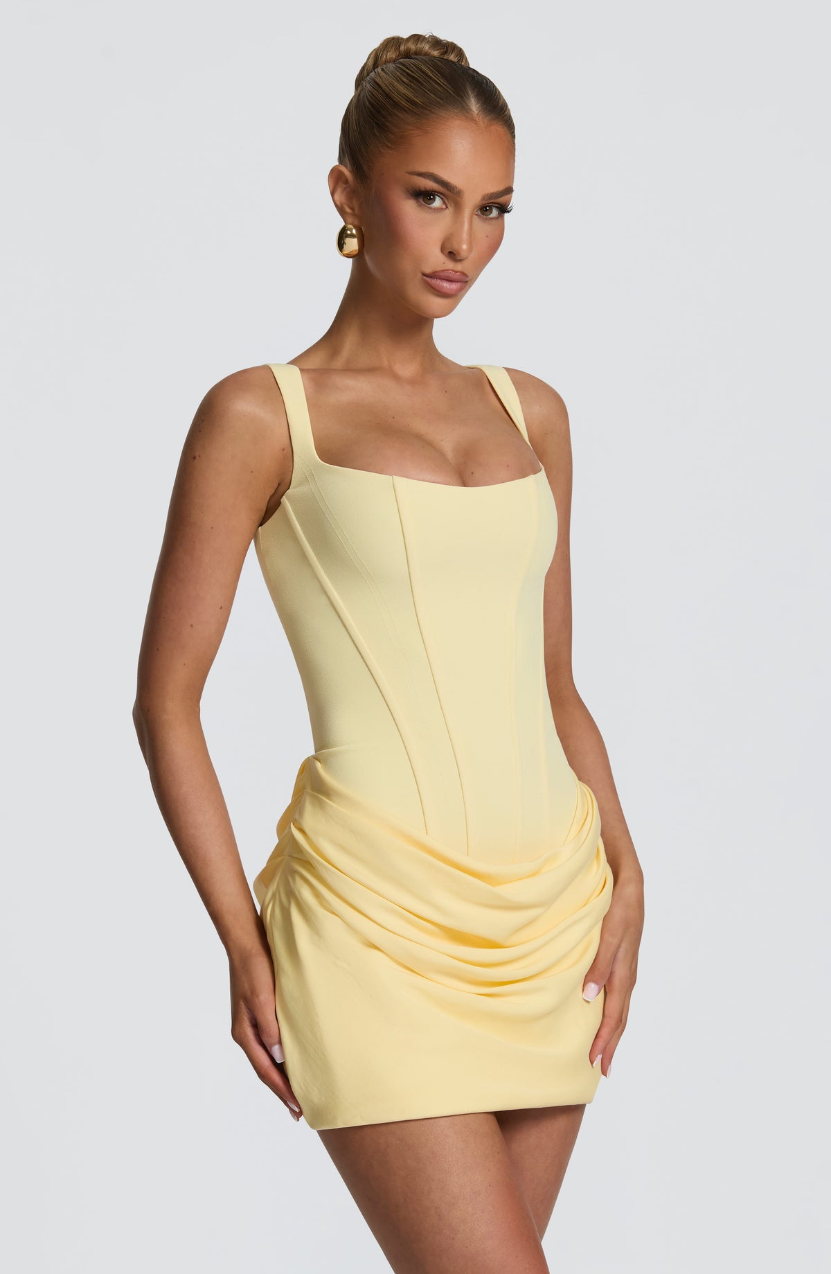 Robe courte Cornelia — Citron — vue 3