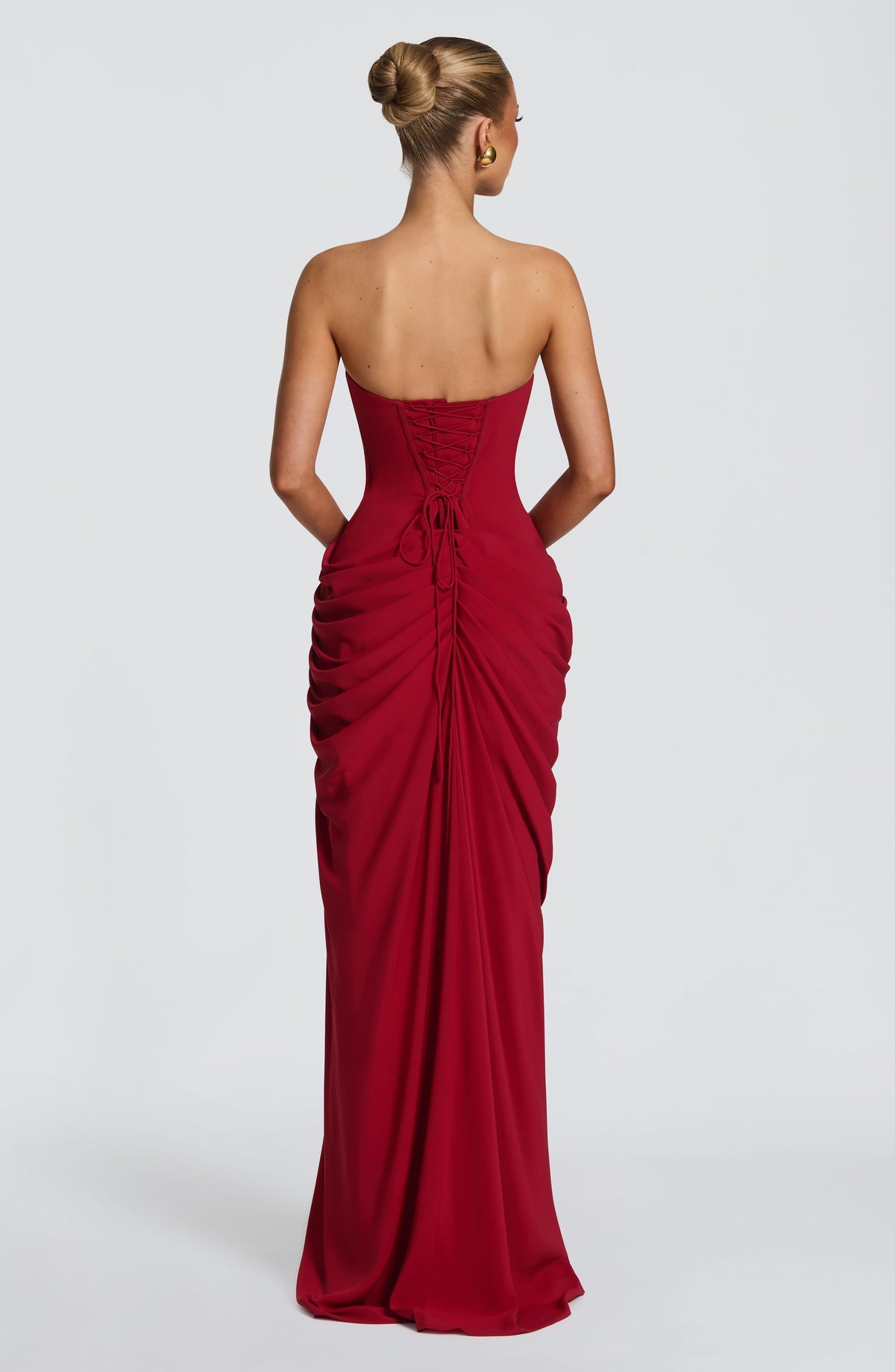 Robe longue Cyra — Rouge profond — vue 3