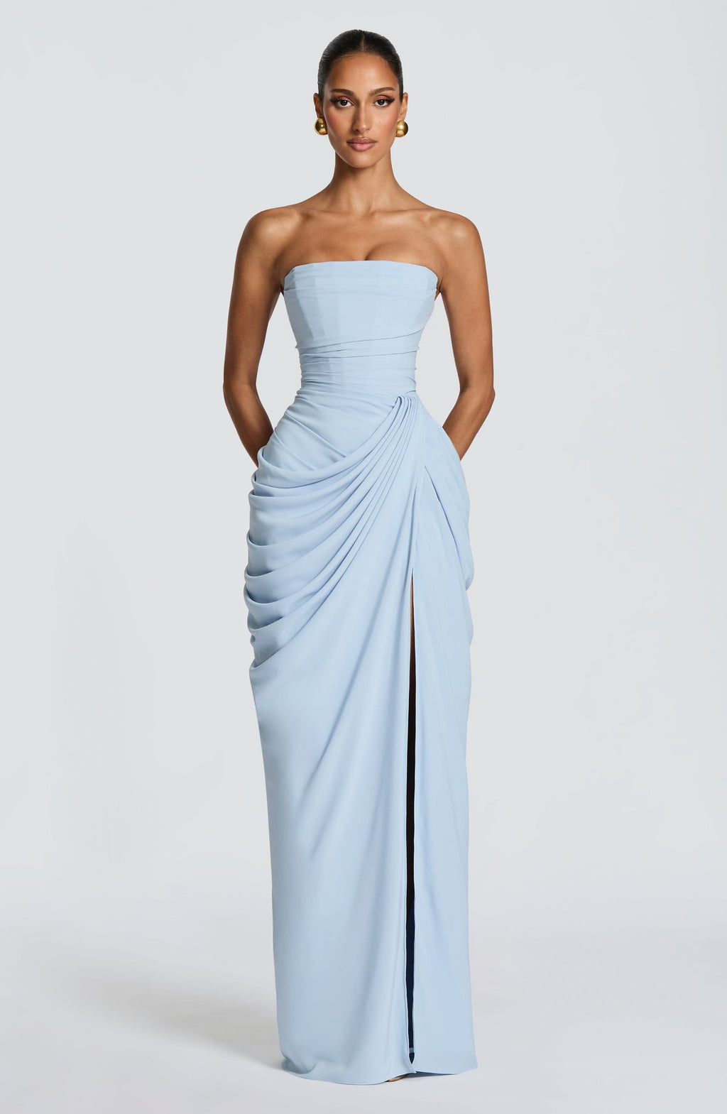Robe longue Cyra — Bleu glacier — vue 4