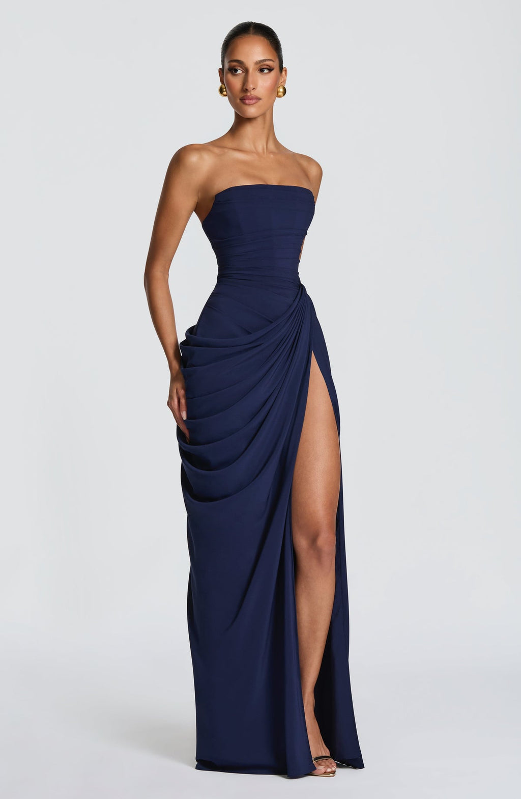 Robe longue Cyra — Bleu marine — vue 3