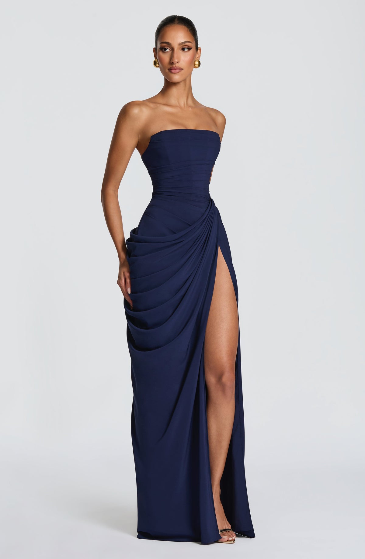 Robe longue Cyra — Bleu marine — vue 3
