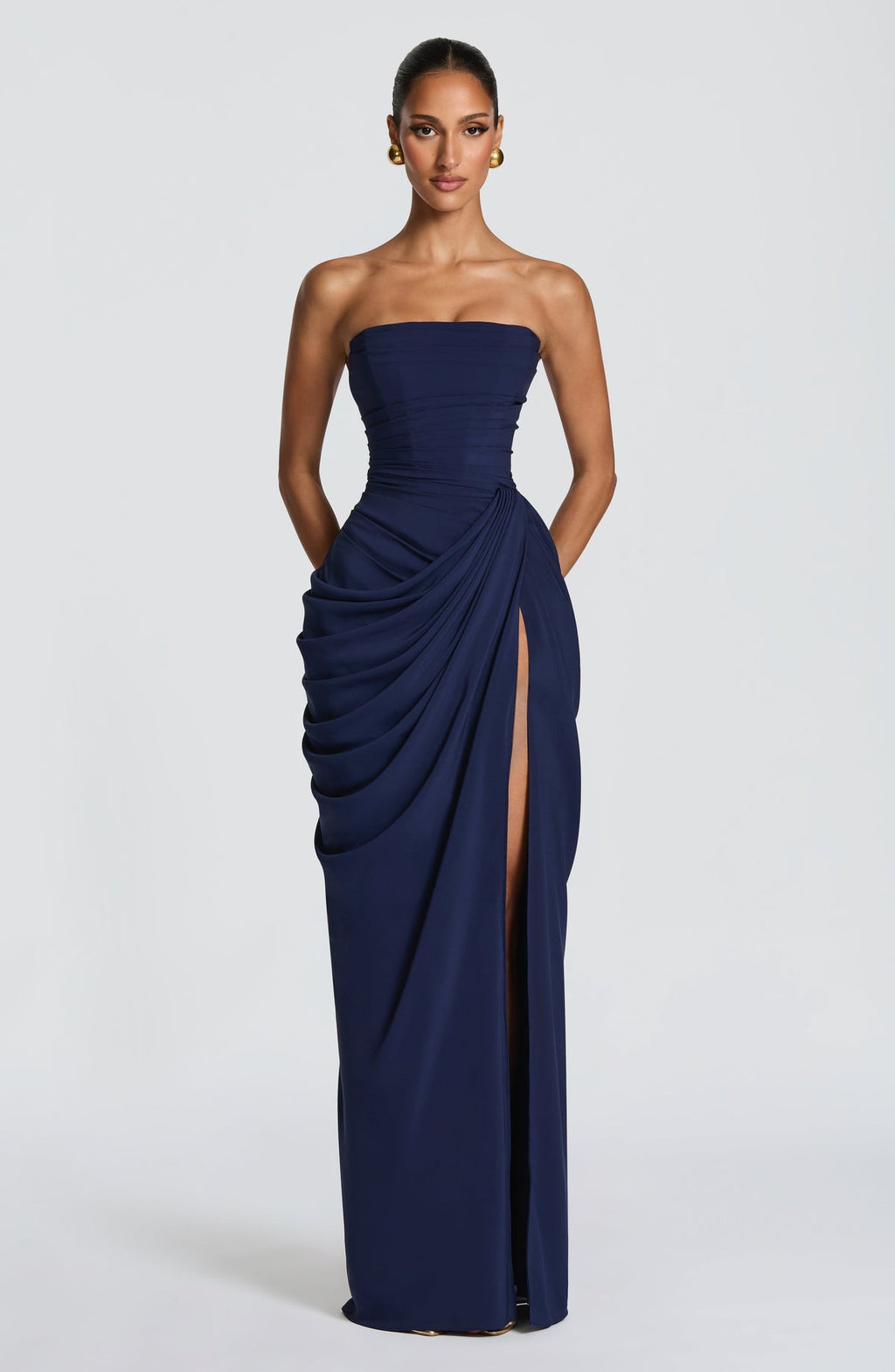 Robe longue Cyra — Bleu marine — vue 5